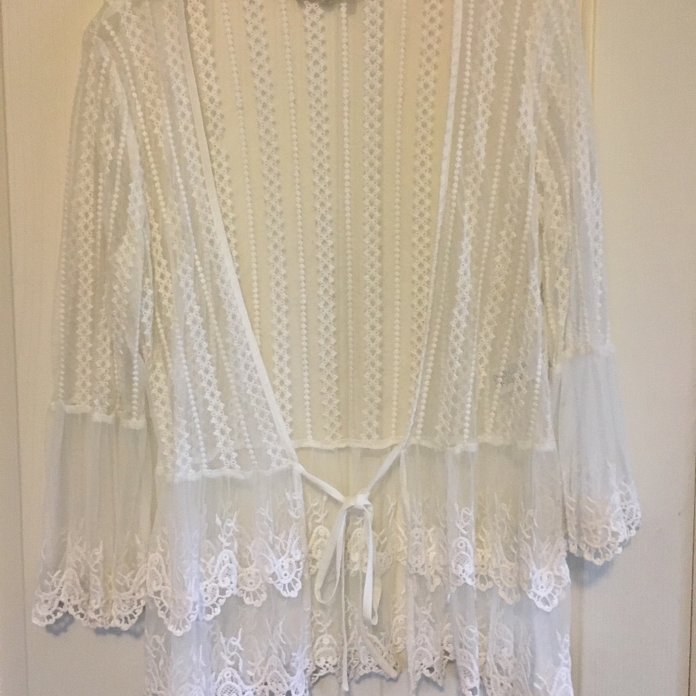 Cream Lace Cardigan
